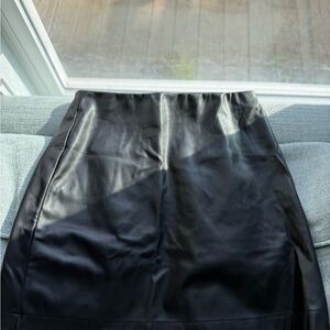 Calvin Klein Jeans Black Faux Leather Pencil Skirt